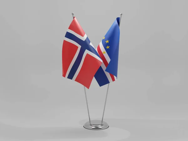 Zielony Przylądek Norwegia Flagi Współpracy Białe Tło Render — Zdjęcie stockowe