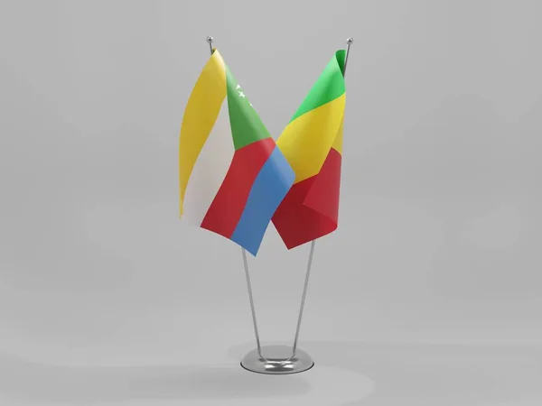 Mali Comoros Cooperation Flags White Background Render — 스톡 사진