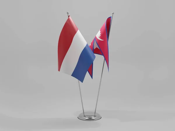 Непал Флаги Сотрудничества Нидерландов Белый Фон Рендер — стоковое фото