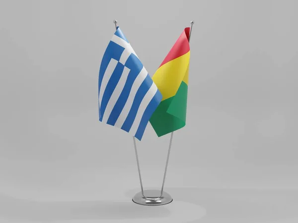 Guinea Grecia Bandiere Cooperazione Sfondo Bianco Render — Foto Stock