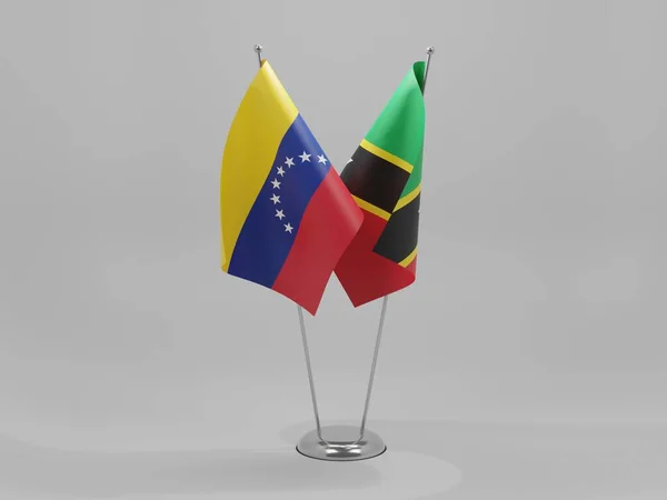 São Cristóvão Nevis Bandeiras Cooperação Venezuela Fundo Branco Render — Fotografia de Stock