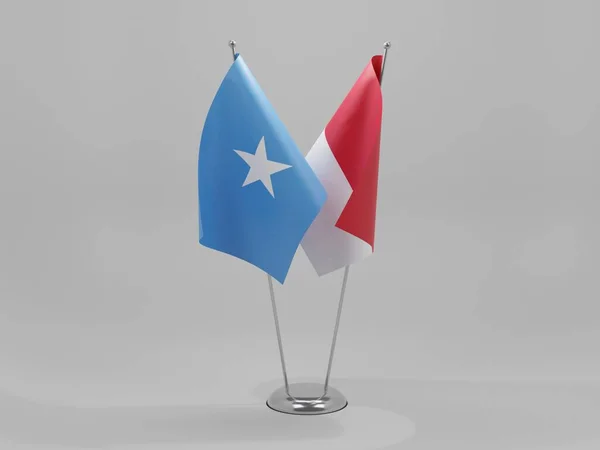 Monaco Somalia Kooperationsflaggen Weißer Hintergrund Render — Stockfoto