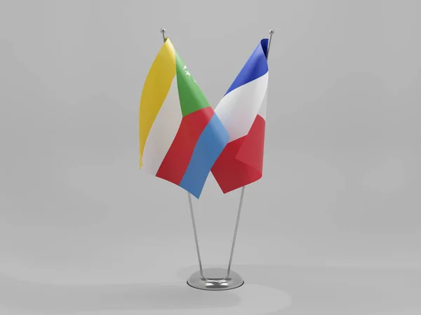 France Drapeaux Coopération Des Comores Fond Blanc Render — Photo