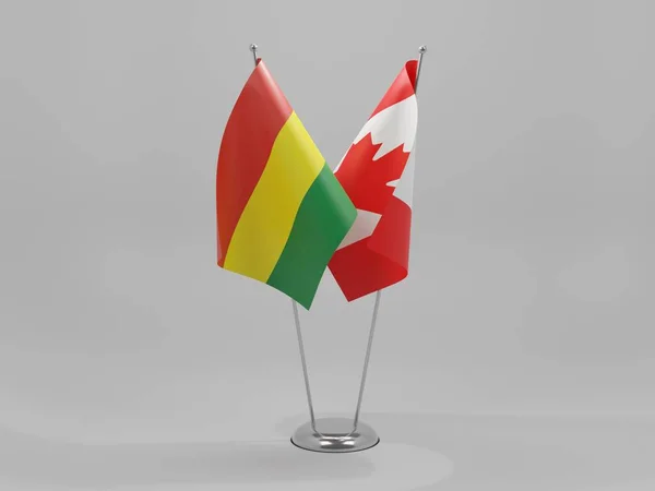 Σημαίες Συνεργασίας Καναδά Βολιβίας Λευκό Φόντο Render — Φωτογραφία Αρχείου