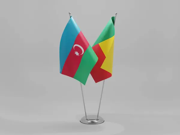 Benín Banderas Cooperación Azerbaiyán Fondo Blanco Render — Foto de Stock