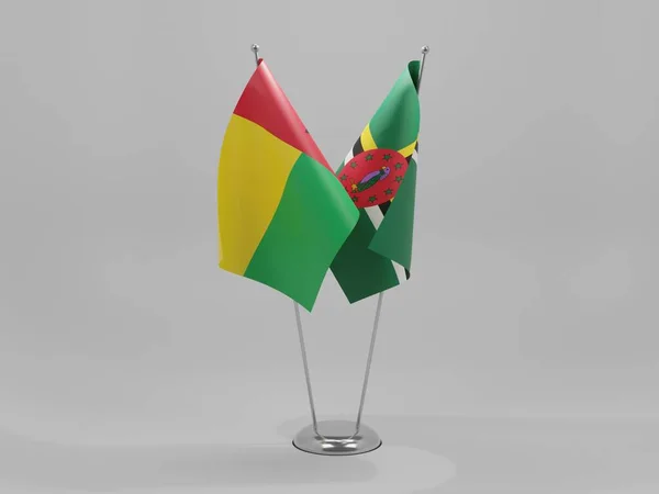 Dominica Guinea Bisu Cooperation Flags White Background Render — 스톡 사진