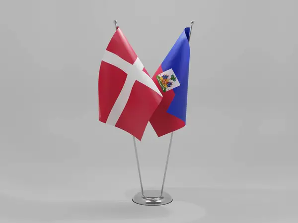 ハイチ デンマーク協力旗 3Dレンダリング — ストック写真