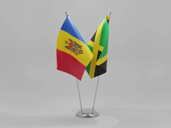 Jamaika Moldova Şbirliği Bayrakları Beyaz Arkaplan Render — Stok fotoğraf