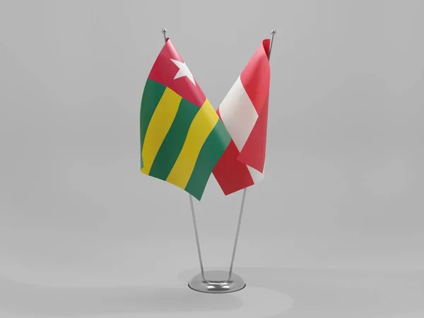 Autriche Drapeaux Coopération Togolais Fond Blanc Render — Photo