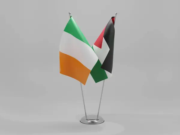 Jordan Ireland Cooperation Flags White Background Render — стокове фото