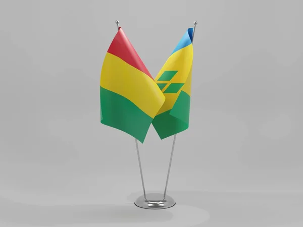 Saint Vincent Les Grenadines Drapeaux Coopération Guinée Fond Blanc Render — Photo