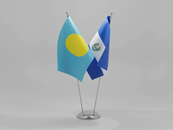 Salvador Palau Şbirliği Bayrakları Beyaz Arkaplan Render — Stok fotoğraf