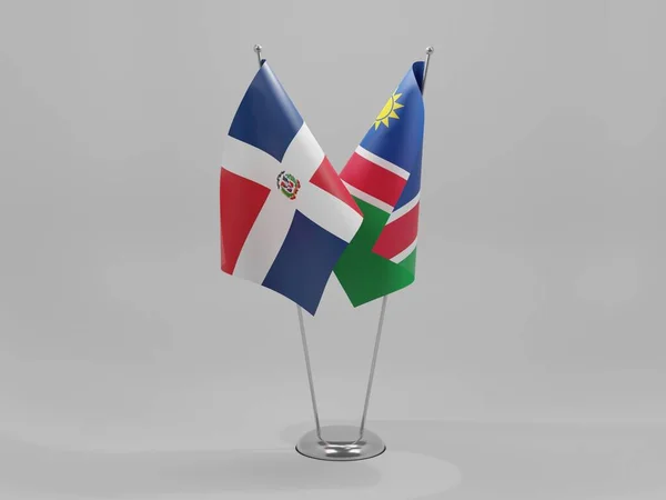 Namibia Домініканська Республіка Співпраця Flags White Background Render — стокове фото