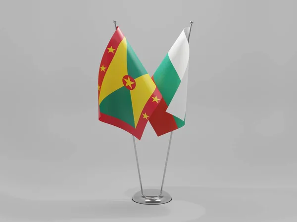 Bulgaria Banderas Cooperación Granada Fondo Blanco Render —  Fotos de Stock