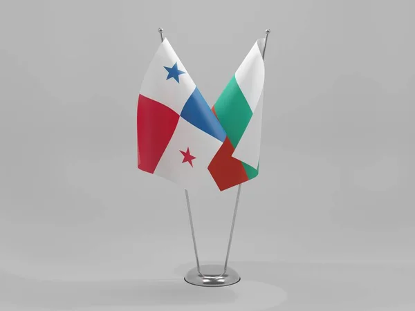 Bulgária Bandeiras Cooperação Panamá Fundo Branco Render — Fotografia de Stock
