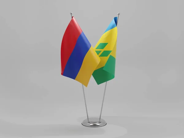 Vincent Und Die Grenadinen Armenien Kooperationsfahnen Weißer Hintergrund Render — Stockfoto