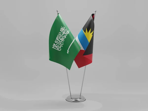 Antigua Barbuda Arabia Saudyjska Flagi Współpracy Białe Tło Render — Zdjęcie stockowe