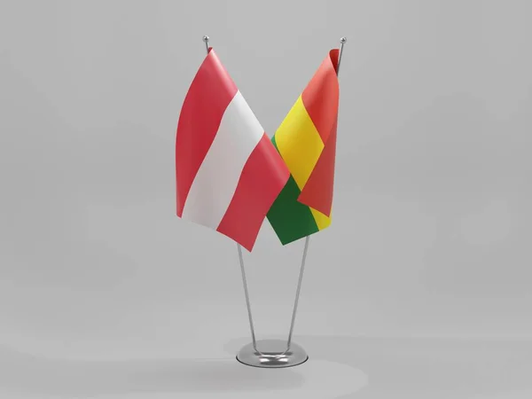 Bolivien Österreich Kooperationsfahnen Weißer Hintergrund Render — Stockfoto