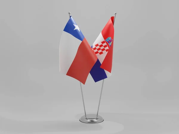 Croatia Chile Cooperation Flags White Background Render — стокове фото