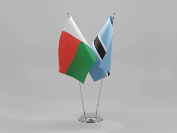 Botswana Madagascar Cooperation Flags White Background Render — Stock Photo, Image