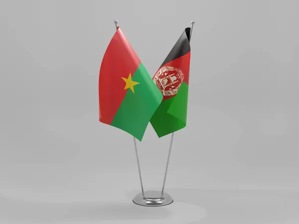 Afeganistão Bandeiras Cooperação Burkina Faso Fundo Branco Render — Fotografia de Stock