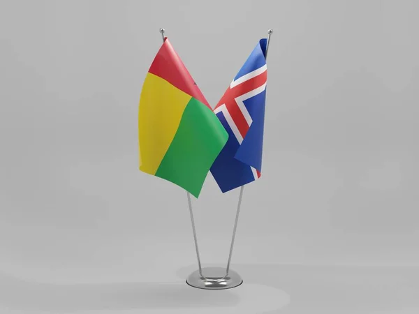 Islandia Guinea Bissau Banderas Cooperación Fondo Blanco Render — Foto de Stock