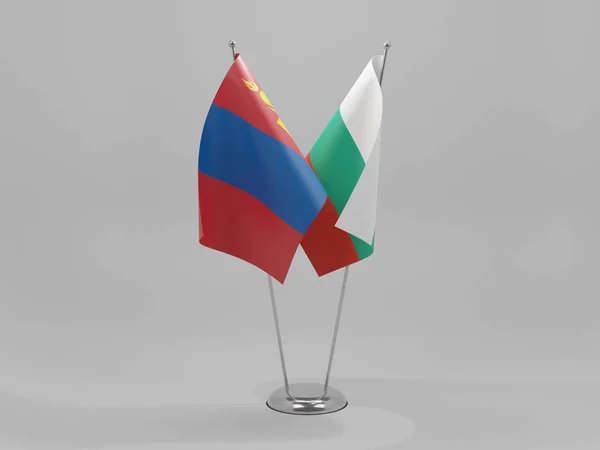 Βουλγαρία Μογγολία Σημαίες Συνεργασίας Λευκό Φόντο Render — Φωτογραφία Αρχείου