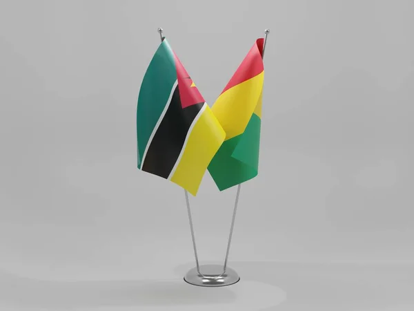 Guinée Mozambique Drapeaux Coopération Fond Blanc Render — Photo