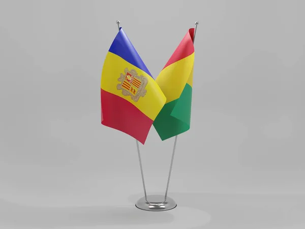 Guinea Andorra Kooperationsfahnen Weißer Hintergrund Render — Stockfoto