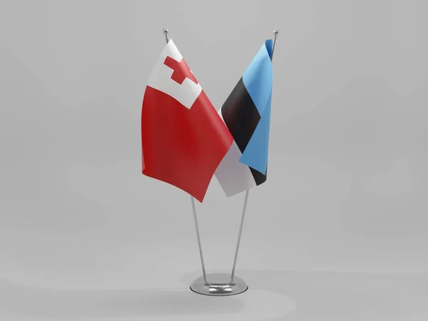 Estonia Tonga Cooperation Flags White Background Render — Stock Photo, Image