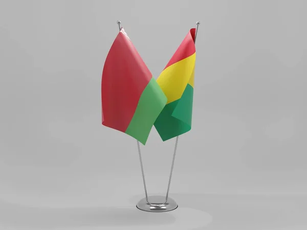 Guinea Belarus Cooperation Flags White Background Render — 스톡 사진