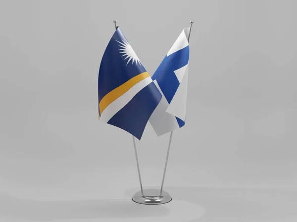 Finlandia Wyspy Marshalla Flagi Współpracy Białe Tło Render — Zdjęcie stockowe