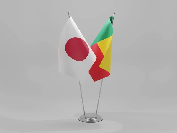 Benin Japan Cooperation Flags White Background Render — стокове фото