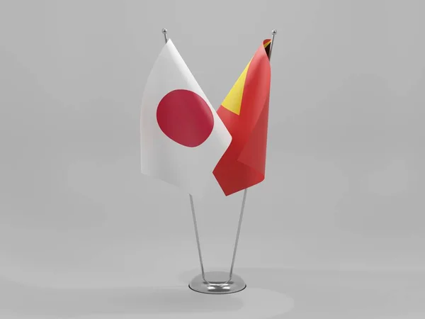 East Timor Japan Cooperation Flags White Background Render — стокове фото