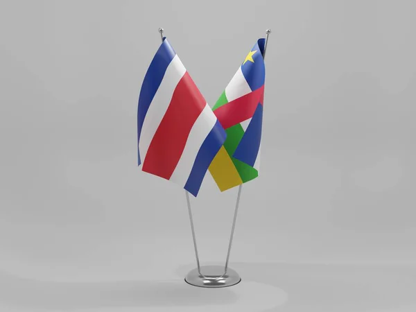 Central African Republic Costa Rica Cooperation Flags White Background Render — Stock Photo, Image