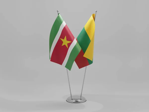 Litvanya Surinam Şbirliği Bayrakları Beyaz Arkaplan Render — Stok fotoğraf