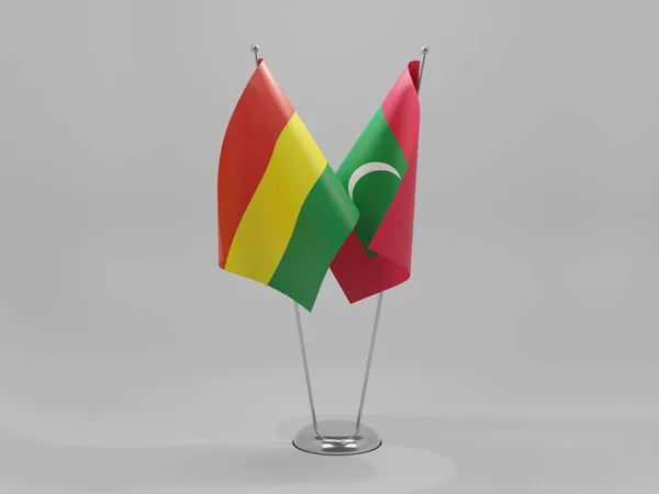 Malediwy Boliwia Flagi Współpracy Białe Tło Render — Zdjęcie stockowe