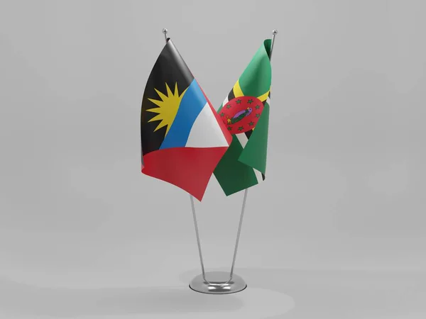 Dominica Bandiere Cooperazione Antigua Barbuda Sfondo Bianco Render — Foto Stock