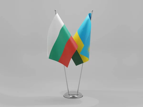 Ruanda Bulgária Bandeiras Cooperação Fundo Branco Render — Fotografia de Stock