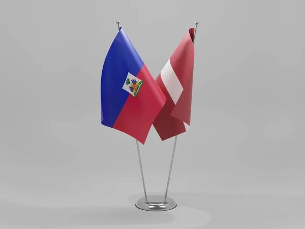 Latvia Haiti Cooperation Flags White Background Render — Stock Photo, Image