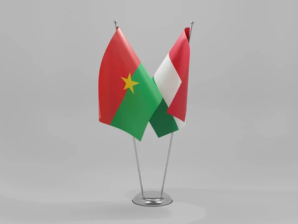 Macaristan Burkina Faso Şbirliği Bayrakları Beyaz Arkaplan Render — Stok fotoğraf