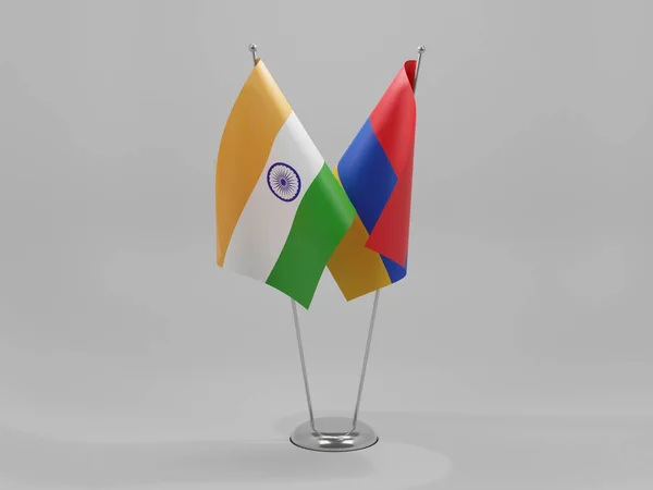 Armenia India Cooperation Flags White Background Render — Stock Photo, Image