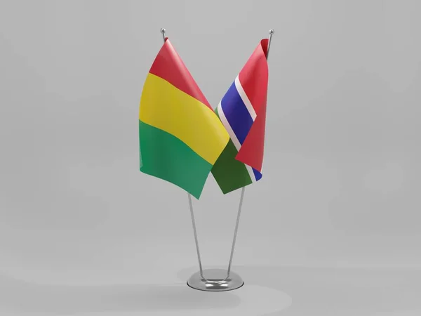 Hazardní Hry Guinea Cooperation Flags Bílé Pozadí Render — Stock fotografie