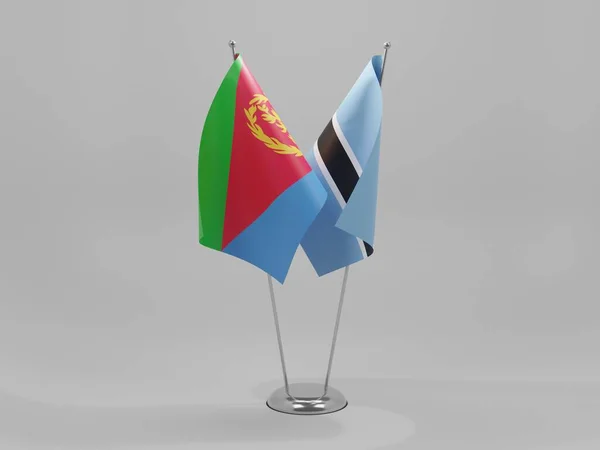 Botswana Drapeaux Coopération Érythrée Fond Blanc Render — Photo