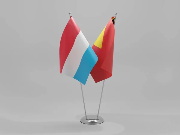 East Timor Luxembourg Cooperation Flags White Background Render — Stock Photo, Image