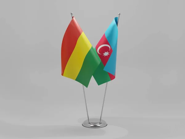 Aserbaidschan Bolivien Kooperationsflaggen Weißer Hintergrund Render — Stockfoto