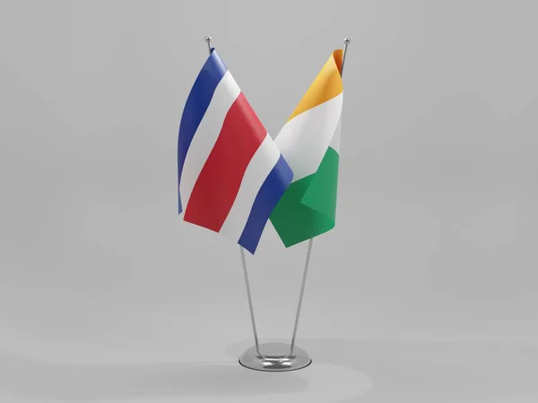 Cote Ivoire Costa Rica Flaggen Der Zusammenarbeit Weißer Hintergrund Render — Stockfoto