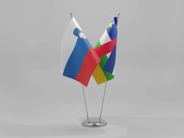 Central African Republic Slovenia Cooperation Flags White Background Render — стокове фото