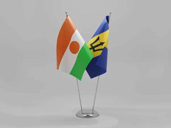 Barbados Niger Flaggen Weißer Hintergrund Render — Stockfoto