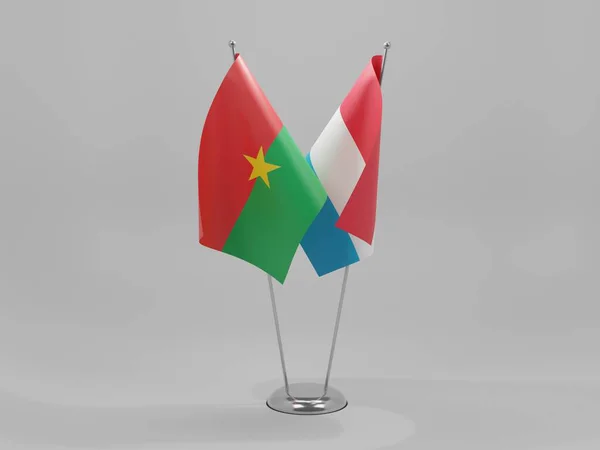 Lüksemburg Burkina Faso Şbirliği Bayrakları Beyaz Arkaplan Render — Stok fotoğraf